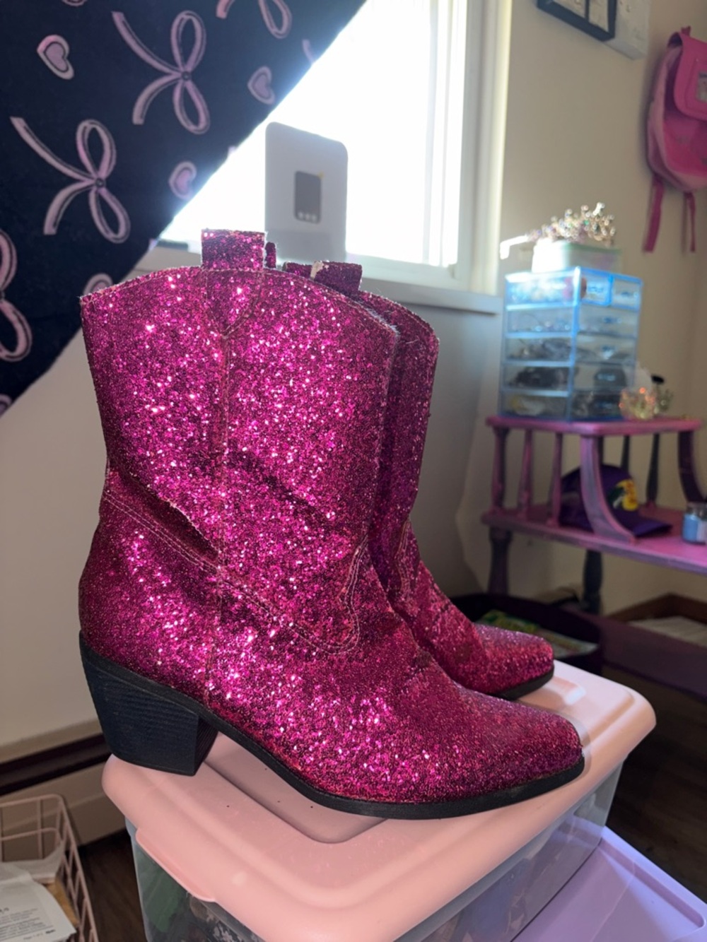 Pink Sparkle Boots